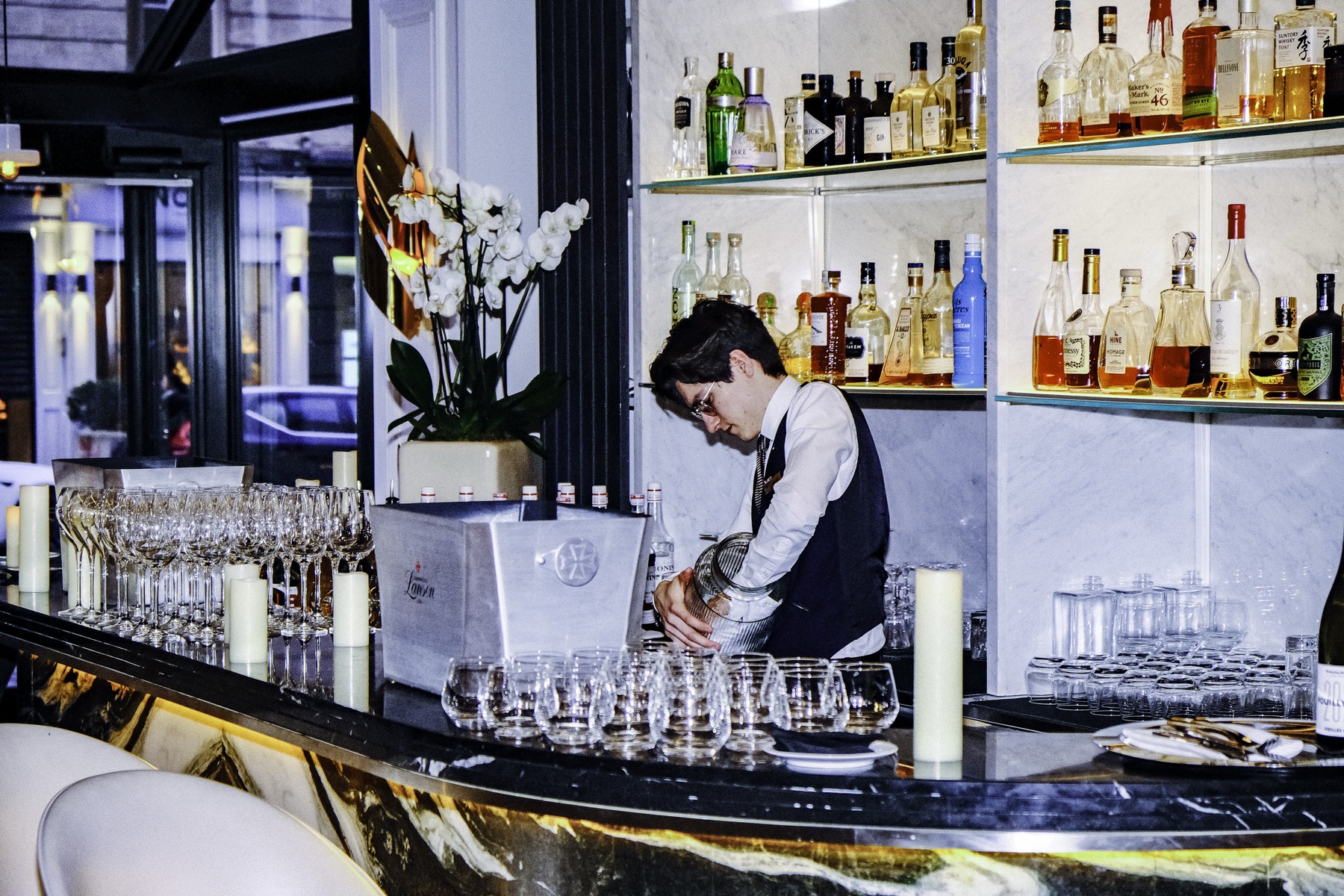 Bar service prepared for an evening brand activation